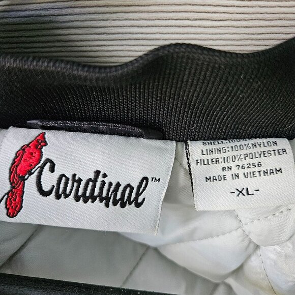 Vintage 90s Black Satin Bomber Jacket Moto Goldwing Graphic NAME Cardinal XL - Picture 3 of 13